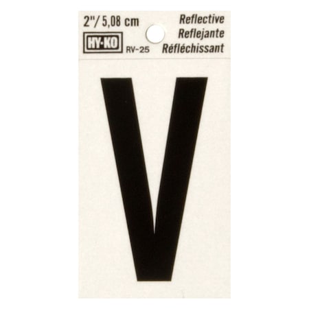 Hy-Ko 2In Reflective Letter V, 10PK B00433